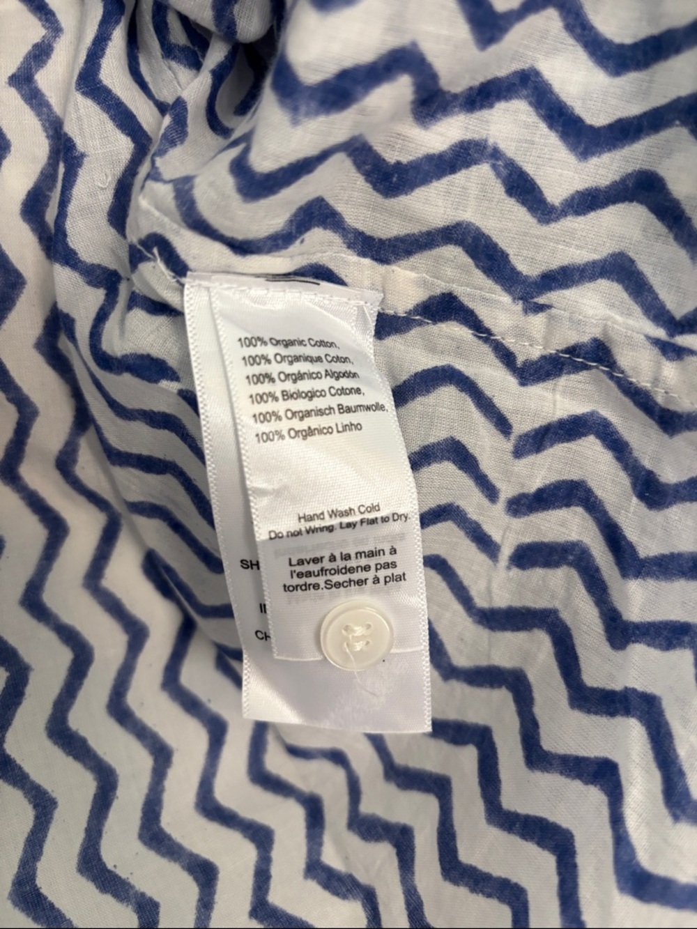 Emerson Fry NWT Ryan Shirt in Zigzag Indigo Organic Size Medium - Picture 8 of 11